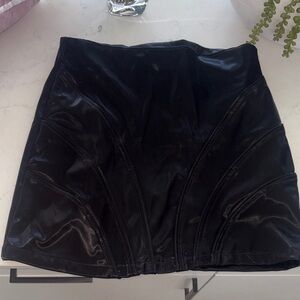 Fashion Nova Glossy Black Mini Skirt